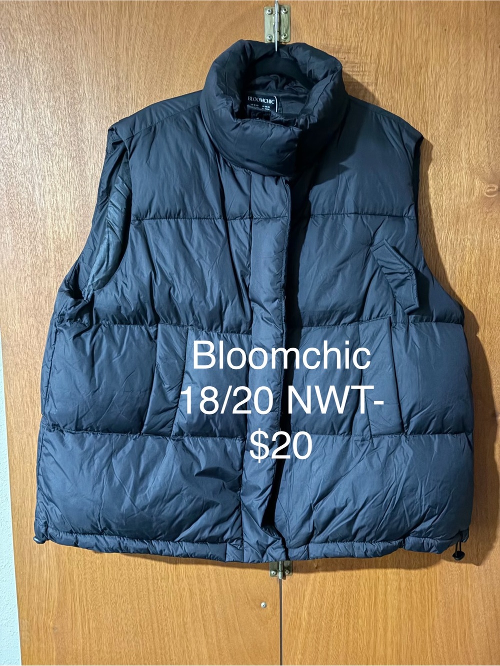 BloomChic Black Puffer Vest 18/20
